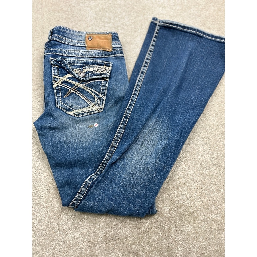 Silver Jeans Co. Women's Blue Denim Distressed Bootcut Jeans W29 L31